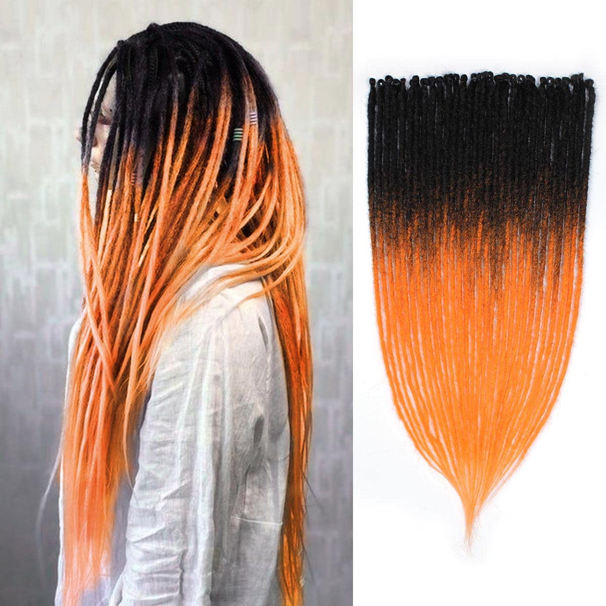 SE 24" Thin 0.6cm Fake Dreads Synthetic Dreadlock Extensions