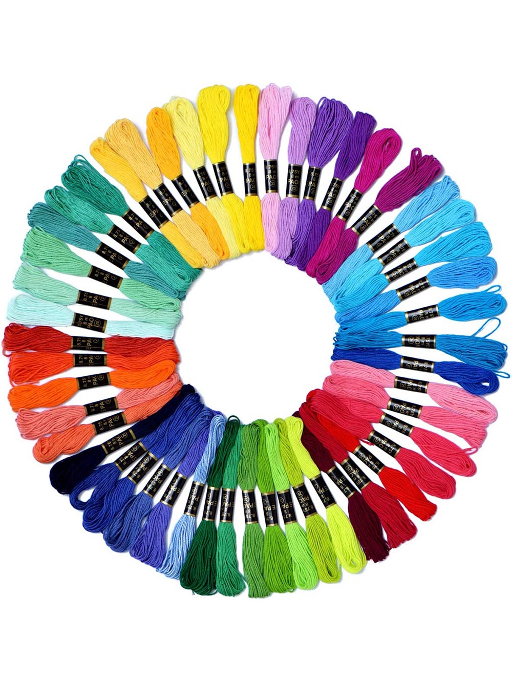 Embroidery Floss Rainbow Color 50 Skeins Per Pack