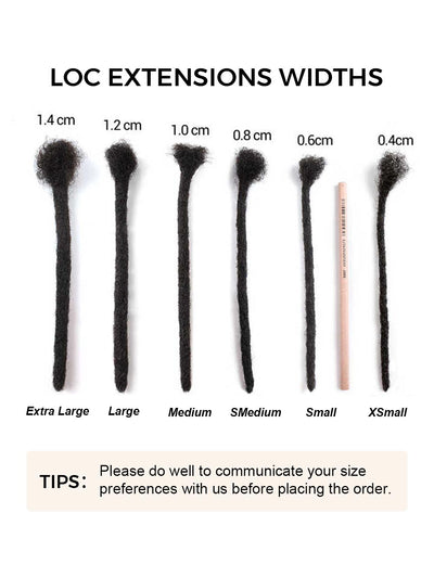 0.8cm Human Hair Dreadlock Extensions #1B