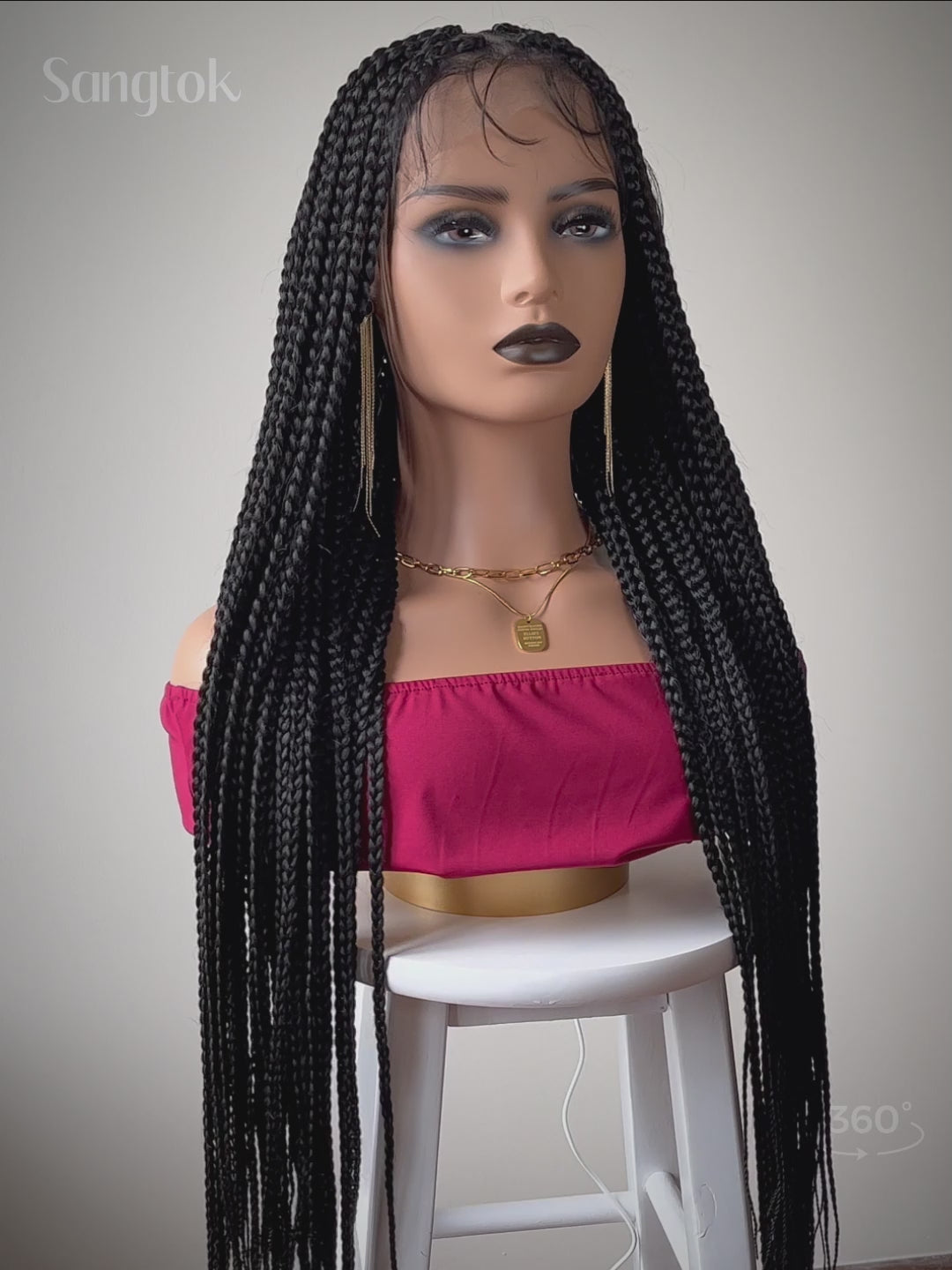 Box Braid Lace Front Wig Knotless Braid Lace Wig for African