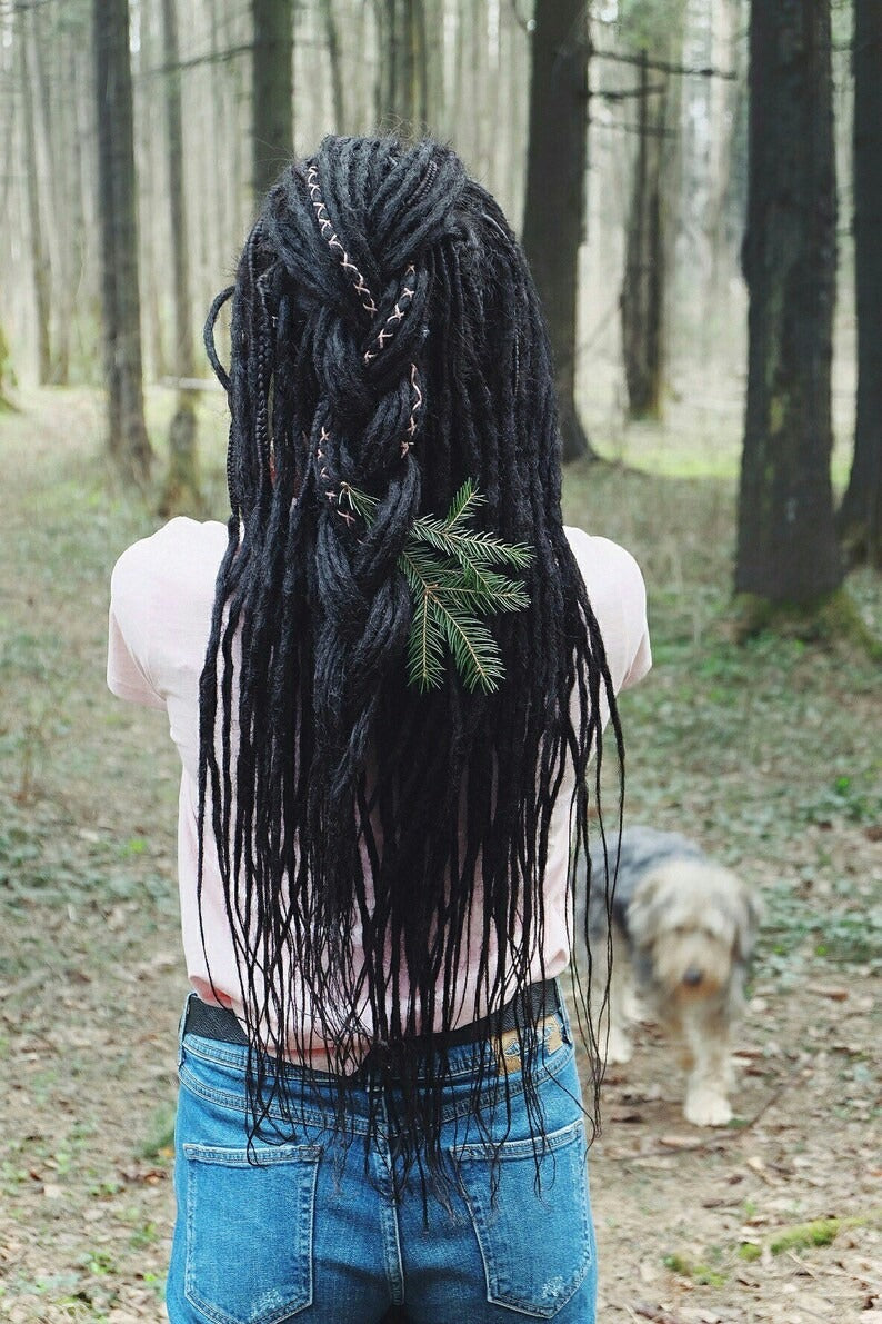 SE 24" Thin 0.6cm Fake Dreads Synthetic Dreadlock Extensions